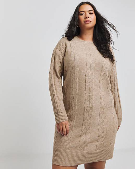 BrownCableKnitDress