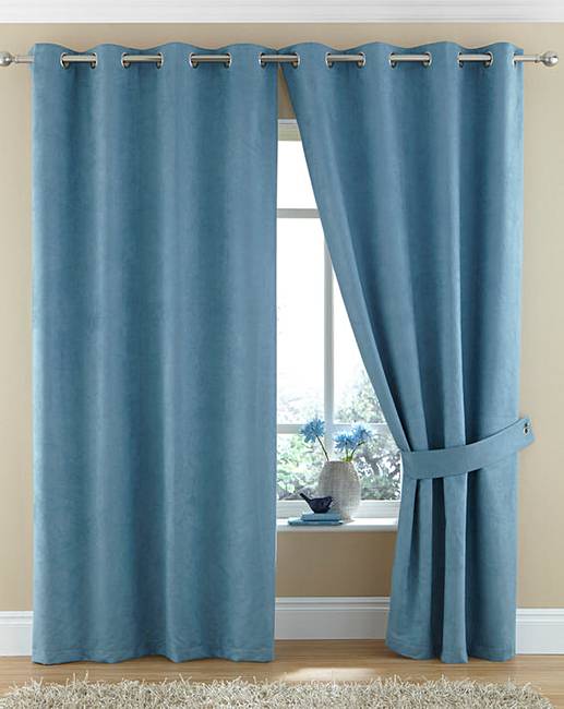 Faux Suede Lined Eyelet Curtains J D Williams Faux Suede Lined Plain Dye Eyelet Curtains