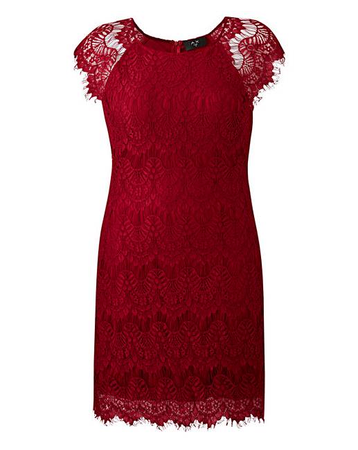 Ax Paris Wine Lace Dress | Simply Be