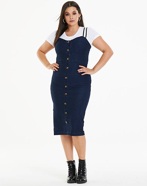 denim button up midi dress