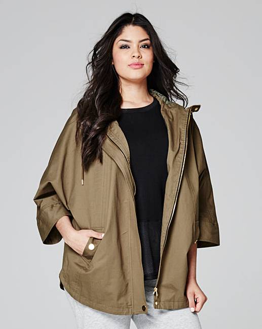 Short Lightweight Cotton Utility Parka | Simply Be