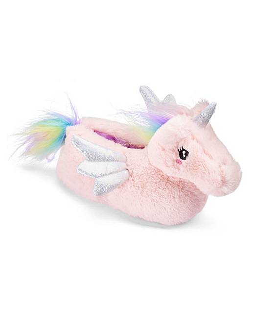 Girls Pink Unicorn Slippers | Simply Be