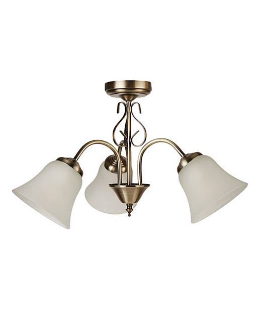 Antique Brass 3 Shade Ceiling Light Ambrose Wilson Antique Brass 3 Shade Ceiling Light