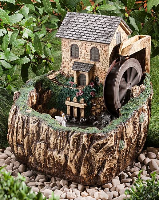 Garden Water Wheel Feature Garden Design Ideas