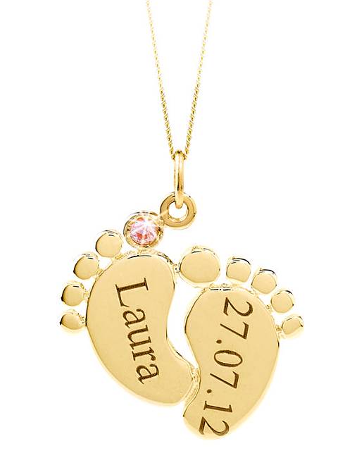 9 Carat Gold Baby Feet Pendant J D Williams