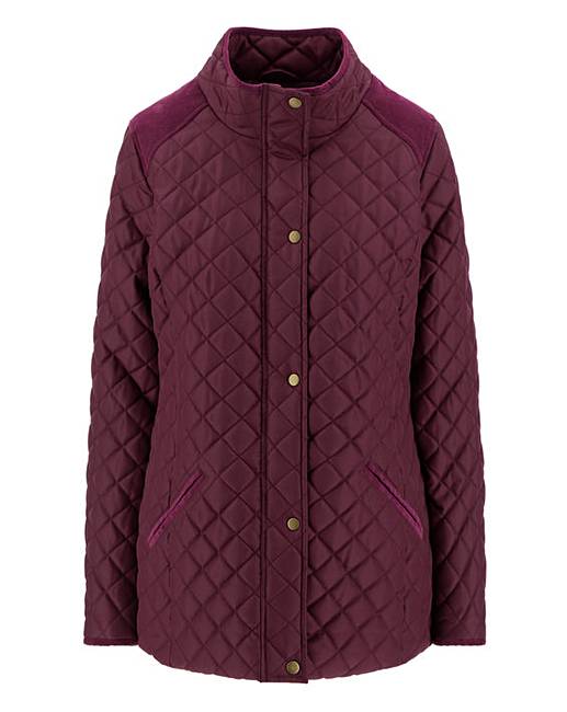 Julipa Claret Padded Jacket with Trim | Oxendales
