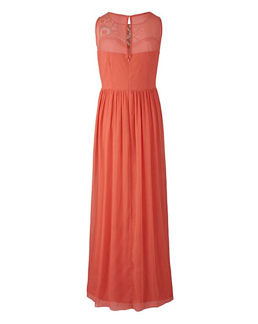 Dusky Pink Embroidered Maxi Dress | Simply Be