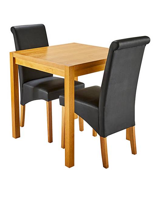 Oakham Table 2 Siena Faux Leather Chairs