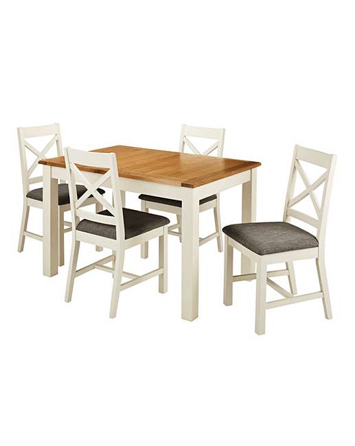 Norfolk Large Extending Table 4 Chairs Home Beauty Gift Norfolk Two Tone Oak And Veneer Large Extending Dining Table 4 Chairs