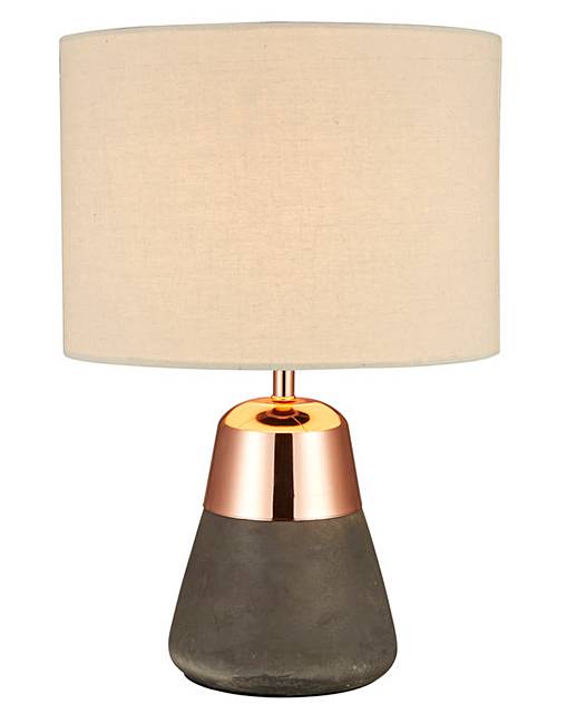 Larson Concrete Copper Table Lamp J D Williams Larson Concrete Copper Bedside Table Lamp