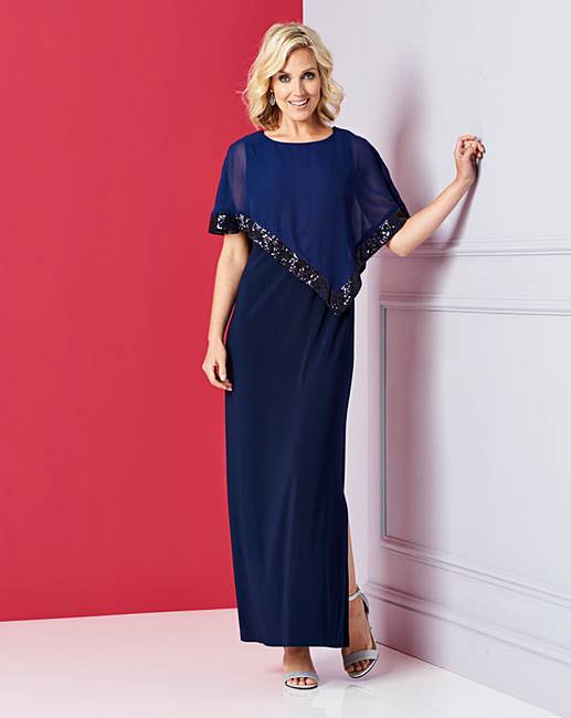 nightingales sequin cape dress