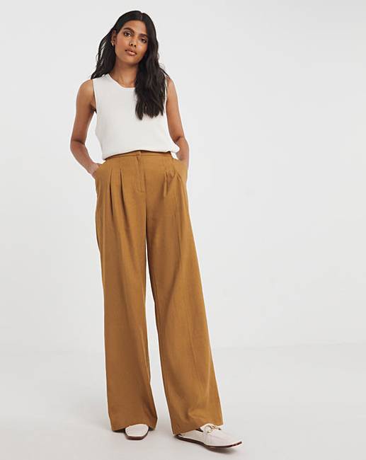 LinenPleatedWideLegTrousers