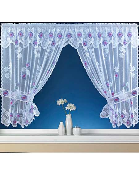 Purple Voiles Lace Curtains Blinds Poles Home