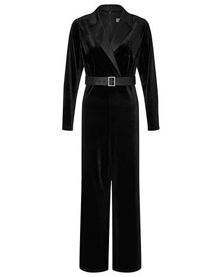 monsoon black velvet jumpsuit