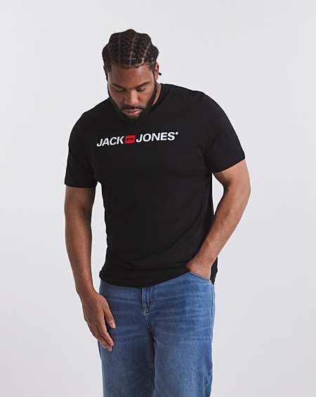 Jack & Jones Corp Logo Crew T-Shirt | Jacamo