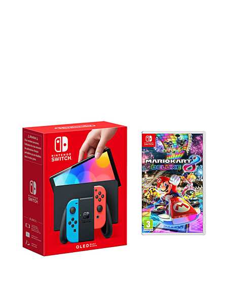 Consola Nintendo Switch OLED Neon Blue/Red - Mario Kart 8 Deluxe