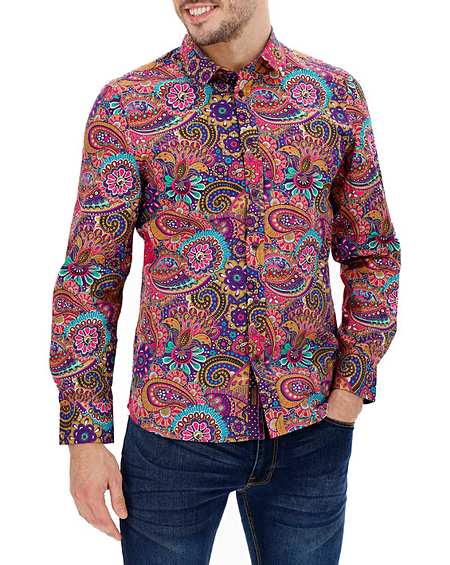 brown paisley shirt