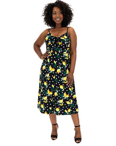 oasis lemon print dress