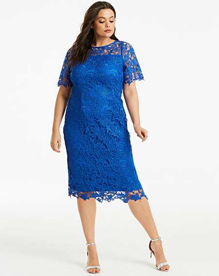joanna hope frill midi lace dress