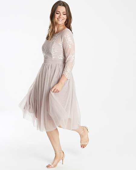 Simply Be Womens Little Mistress Cut Out Mesh Prom Dress