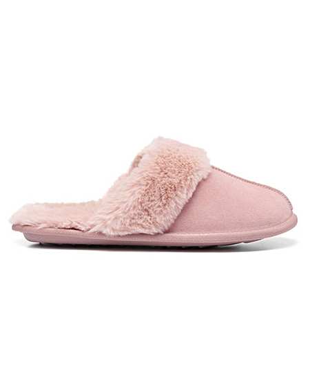 wide fit fluffy slippers