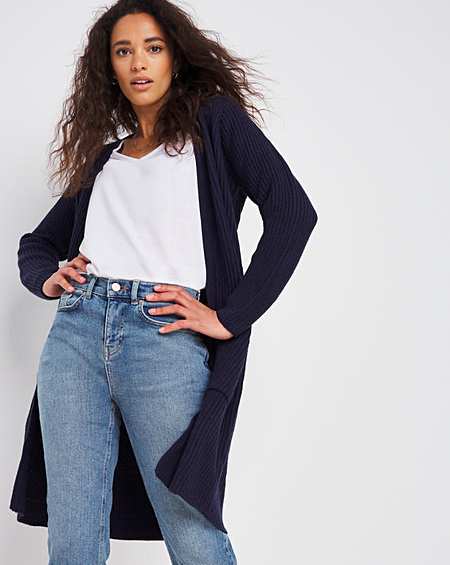 longline navy cardigan