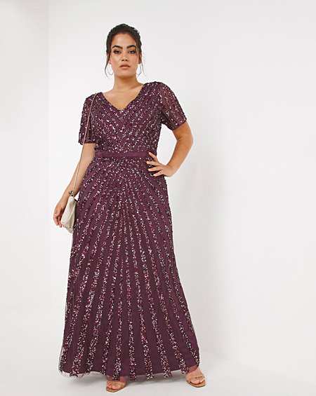 Maya curve clearance embellished maxi dress