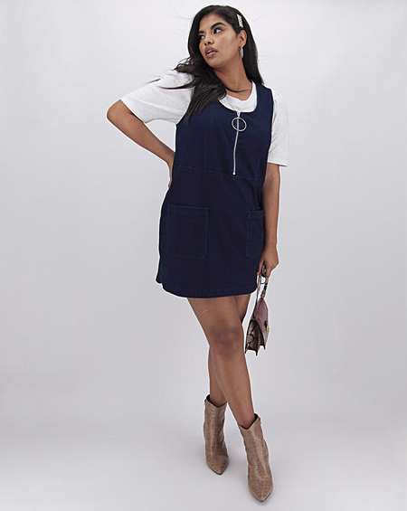 simply be denim pinafore