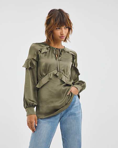 Joanna Hope Frill Tie Neck Blouse | J D Williams