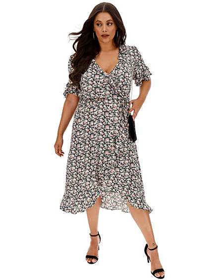 oasis ditsy midi dress