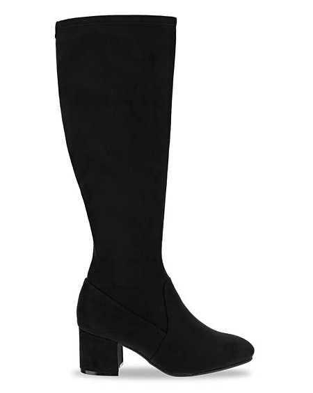 WeiPoot Womens Ankle-High Solid Pull-On Round-Toe Kitten-Heels Boots EGHXH110821