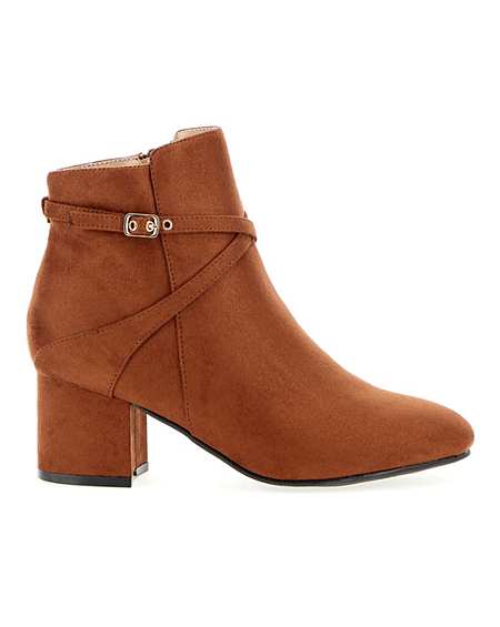 WeiPoot Womens Ankle-High Solid Pull-On Round-Toe Kitten-Heels Boots EGHXH110821
