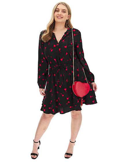 oasis red shirt dress