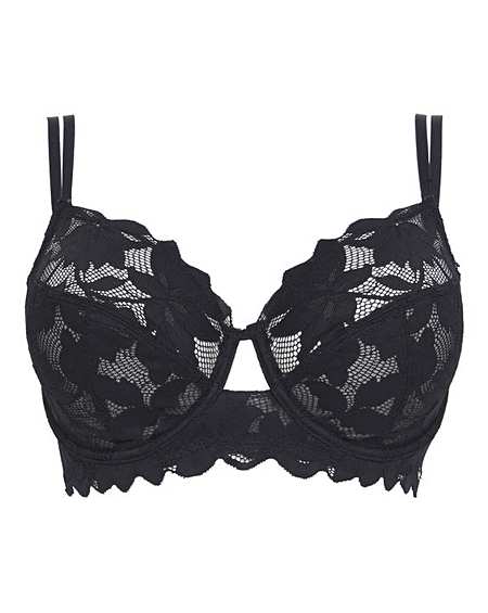 Dorina Exclusive Desiree lace non padded bra with strap detailing in black