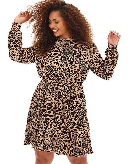 Oasis animal print shirt hot sale dress