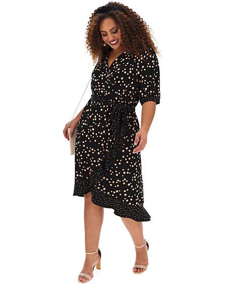 oasis polka dot midi dress