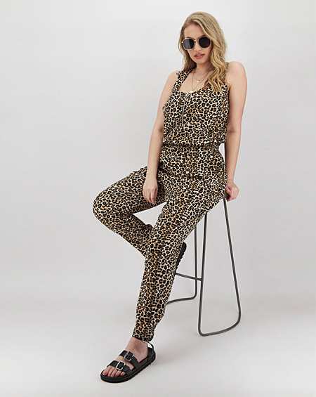 leopard print jumpsuit size 18