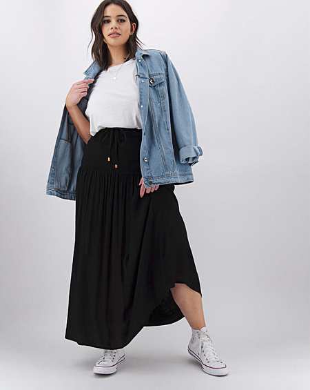 Womens Floral Print Crepe Maxi Skirt Simply Be