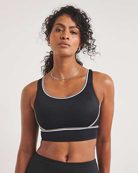 Checkered Strappy Sports Bra, Medium Support, Buy Online