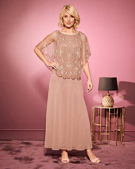 nightingales sequin cape dress