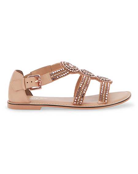 Jaylee Flat Sandals Extra Wide Fit