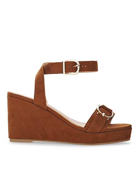wide width peep toe wedge