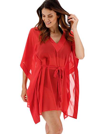 red kaftan beach cover up