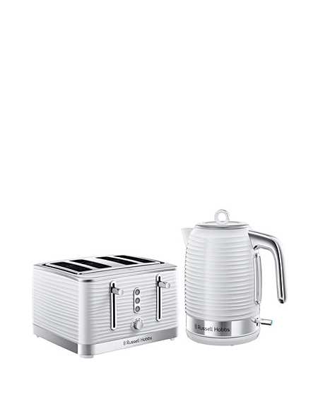 White kettle and on sale toaster