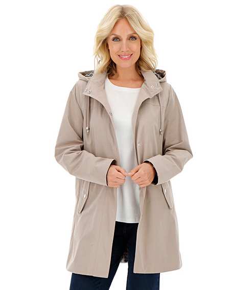 womens hooded mac coat