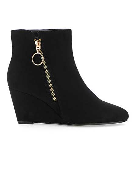 wide fit wedge ankle boots
