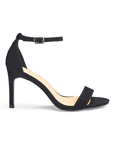 black wide fit barely there sandals