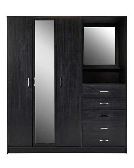 Black Self Assembly Wardrobes Bedroom Furniture Home J D