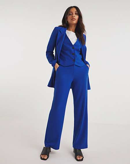 Smart casual royal blue cotton silk narrow fitted pant  Sujatra