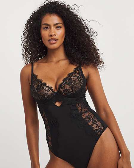 Figleaves Pulse Lace Underwired Body Longer Length B-DD